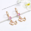 Aritos Para Mujer Por Mayor Trendy Jewelry China Wholesaler Zircon Cat Cute Long Dangle Drop Earring for Teens Girls