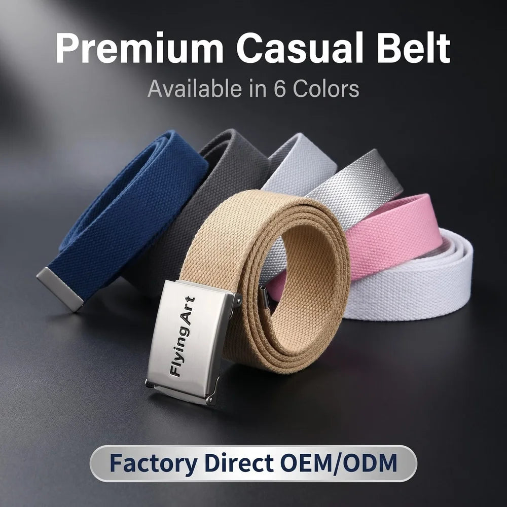 Belt Manufacturers Sell Multicolor Fashion Polyester Cotton Belt Simple Fashion Casual Youth Designer Belt