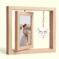 Rotating Floating 4x6 Rustic Picture Frame Floating Picture Frame for Wedding Gift Bride
