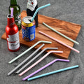 OKSILICONE BPA Free Soft Silicone Folding Straws High Temperature Resistant Reusable Drinkware Accessories for Water Drinking