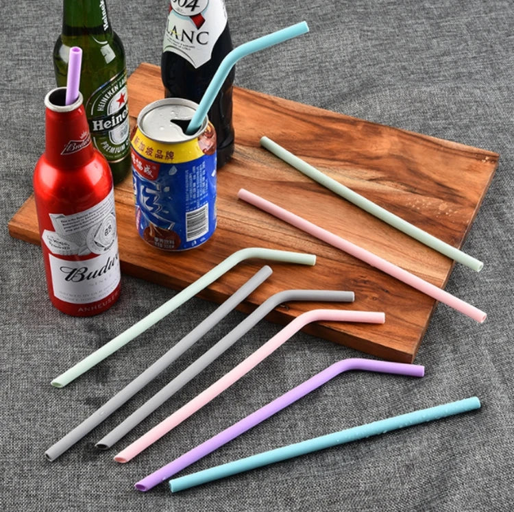 OKSILICONE BPA Free Soft Silicone Folding Straws High Temperature Resistant Reusable Drinkware Accessories for Water Drinking