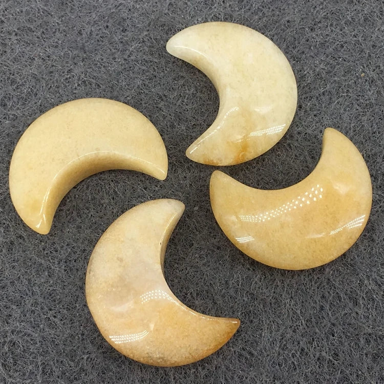HUIYING Yellow Jade Moon Blue Opalite Moon Metaphysical glass Healing Stone Carved Opal Moon