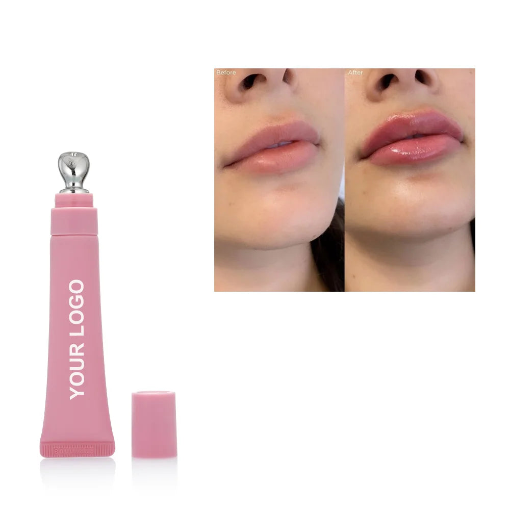 Private Label pink Packaging Lip Enhancer Metal Applicator Extreme Lip Plumper Gloss