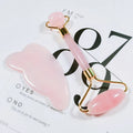 Diy Hot Selling OEM Private Label Anti Aging Jade Stone Massage Set Gua Sha Rose Quartz Jade Face Roller with Box