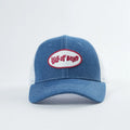 Denim Trucker Hats With Embroidery Patch 5 Panel Snap Back Mesh Trucker Cap