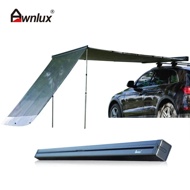 Retractable Aluminum Alloy Shell 2.5*2.5M Suv Car Roof Side Awning Accessories 4X4 4Wd Awning Tent for Camping