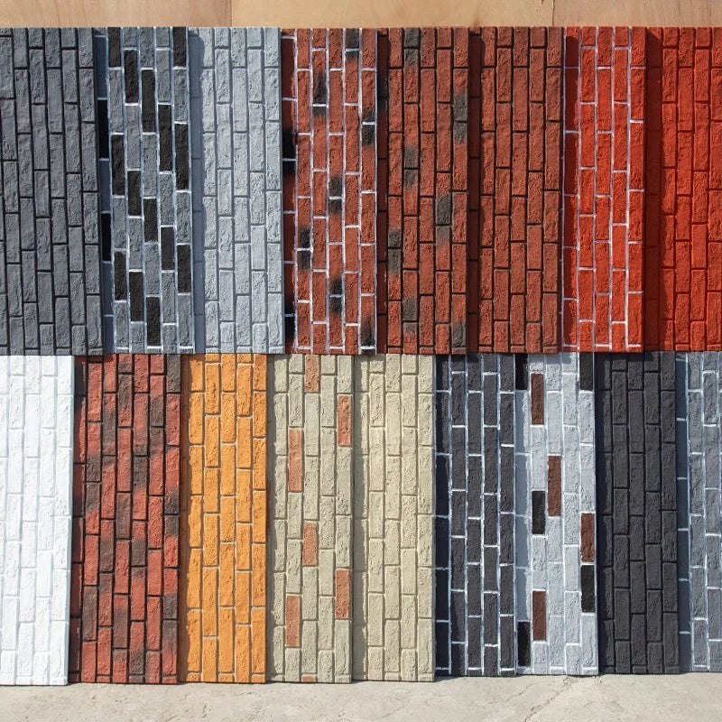 Exterior Interior Insulated Decorative Natural Texture Brick Tile Durable Faux PU Stone Cladding Wall Panel Outdoor Indoor Use