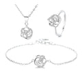 Women's Jewelry Fashion 925 Silver Flower Type Set Niche Temperament