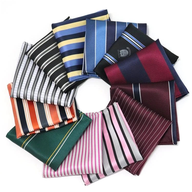 Factory Wholesale Bulk Stock Men's Multi-Style Handkerchiefs Polyester Pocket Square Hanky Random Shipping