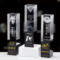 Crystal Block Trophy Awards with Black Base MH-J0670