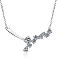 New Trendy 1Carat Sparkling Moissanite White Gold Plated 925 Sterling Silver Moissanite Diamond Necklaces for Women