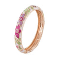 Daili Wholesale Vintage Purple White Enamel Color Flower Bracelet Bangle for Girl Jewelry Bangle Custom Bangles