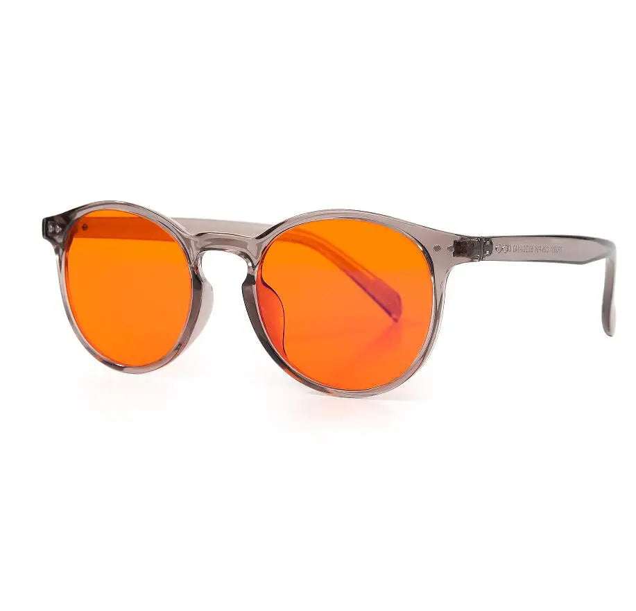 Amber Orange 100% Round Transparent Gray TR Anti Blue Light Blocking Gaming Computer Screen  Anti Fatigue  Eyestrain Glasses