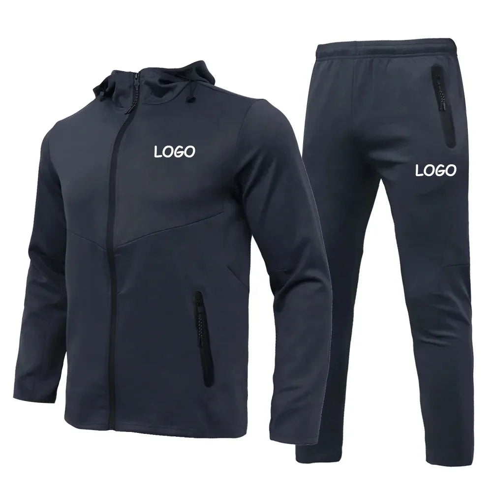 Long Sleeve Men Training Jogger Jacket Suit Custom Logo Breathable Tracksuit Plus Size Sports Tracksuit Gym Fitness Sets