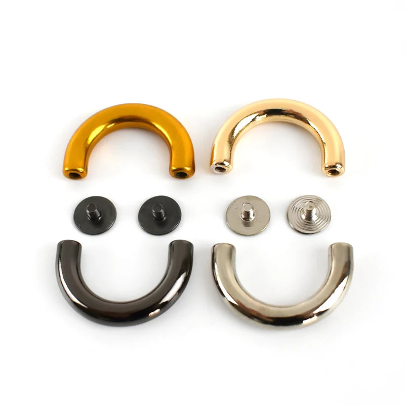 Meetee BF654 20mm Clothing Hardware  U-shaped Buckle Alloy Connection Chain Bag Strap Accessories D Ring