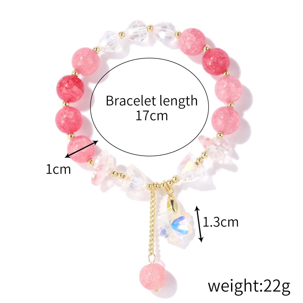 Fashion Handmade Boho Bohemian Glass Crystal Faceted Beads Bracelet Jewelry for Children's Anniversary