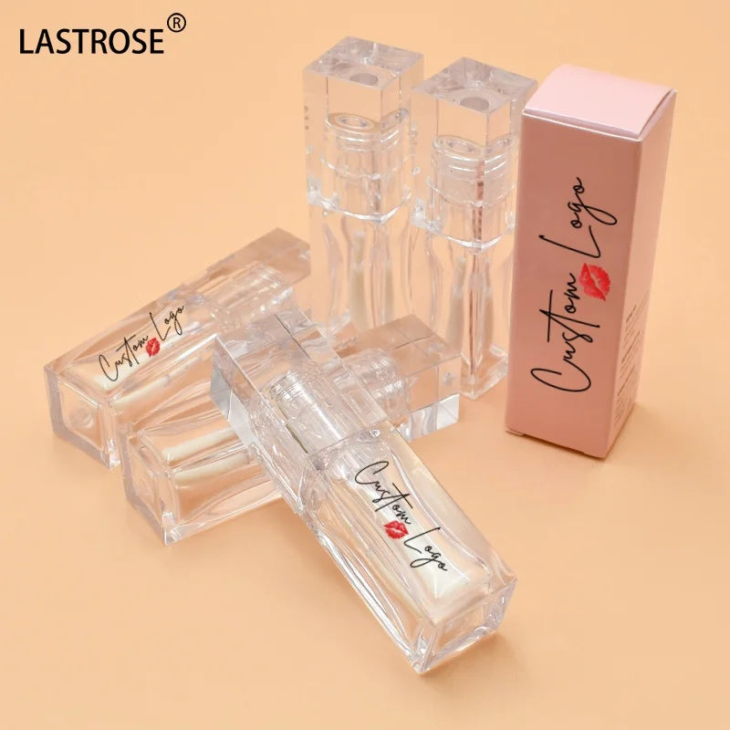 Big Brush Applicator Thick Wand Lip Gloss Oil Tubes 6ML Clear Transparent PETG Lip Tint Container Empty Lipgloss Tube With Logo