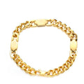 Hiphop Magnet Therapy Handmade Good Polished 18k Gold Plated Stainless Steel Cuban Chain Bracelet for Men
