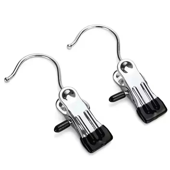 Wholesale Multi-functional Metal Non-slip Hanger  Three-letter Clip Universal Clothespin Home Sock Hooks