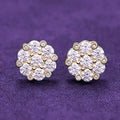 GRA Hip Hop Iced Out Bling 925 Sterling Silver Pass Diamond Tester  VVS Moissanite 10MM Flower Cluster Stud Earrings for Men