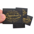 Jeans Clothing Labels Wholesale Custom Gold Foil Logo Debossed PU Leather Patches for Hats