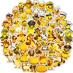 50Pcs Cartoon Poultry Waterproof Funny Cute Yellow Duck Sticker