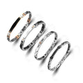 Custom Logo Trendy Luxury Fashion Jewelry for Homme Adjusted Blank Ceramic Stainless Steel Bracelet Men' Jewelry Wholesale
