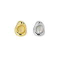 Wuqie Irregular Oval Shaped Silver White Chalcedony Stud Earring for Women Jewelry
