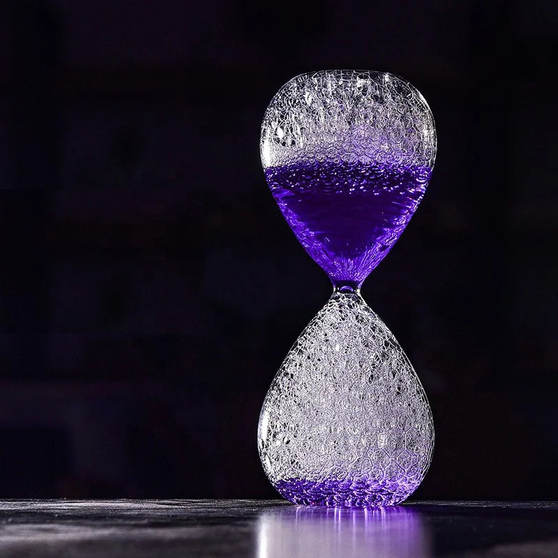 Wholesale Custom LOGO High Borosilicate Glass Water Liquid Hourglass Timer Colorful Sand Timer Decoration