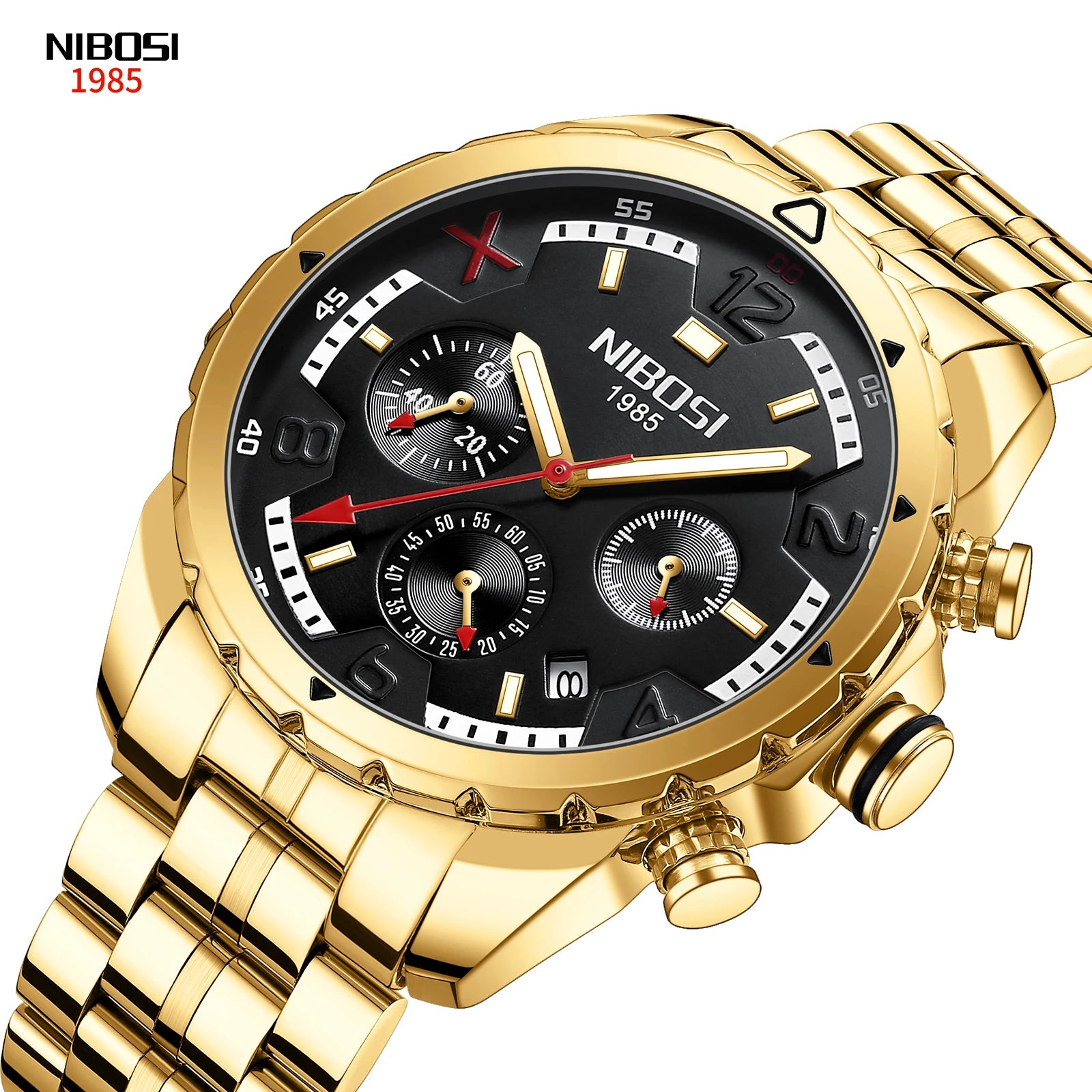 NIBOSI 2538 Luxury Latest Design Men Quartz Wristwatch Elegance Watches Stainless Steel Watch