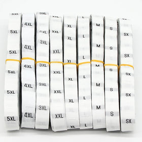 Factory Stocks Available Clothes Label Size Labels Unisex Neck Labels for Clothes Common Black and White Size Mark