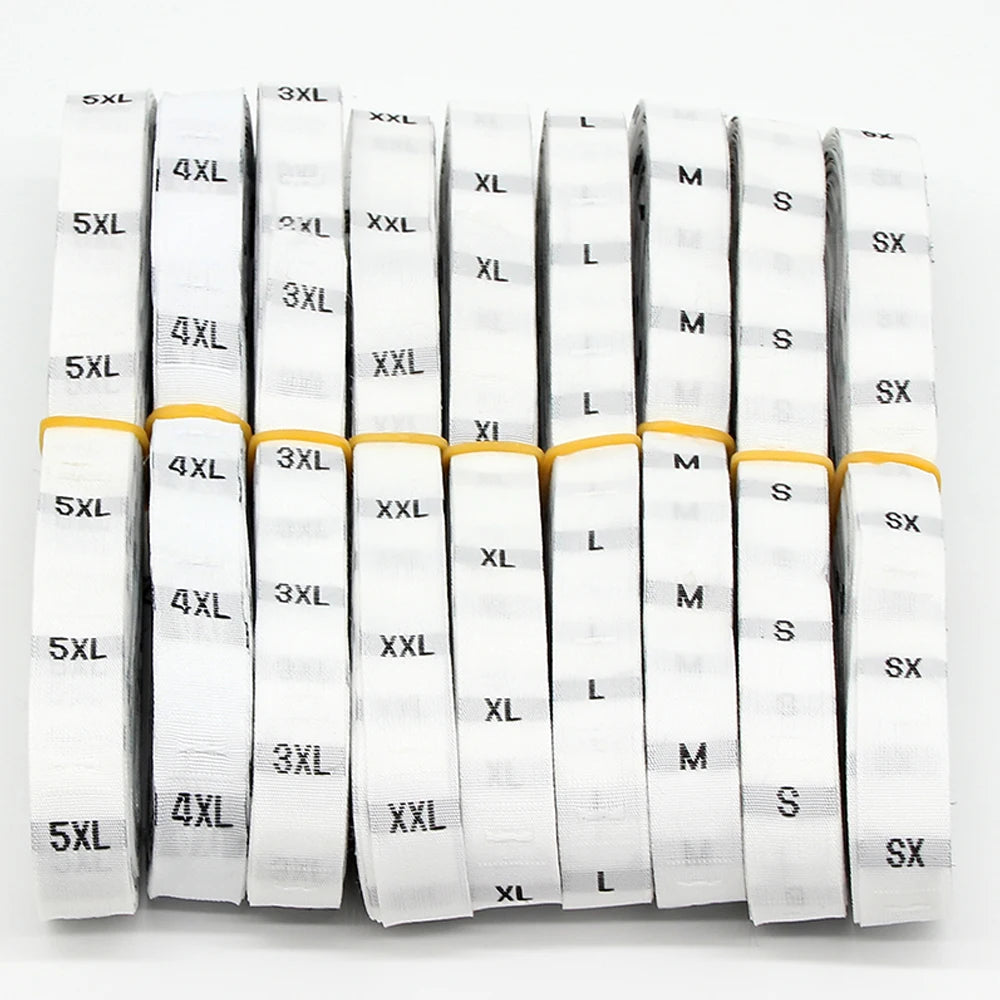 Factory Stocks Available Clothes Label Size Labels Unisex Neck Labels for Clothes Common Black and White Size Mark