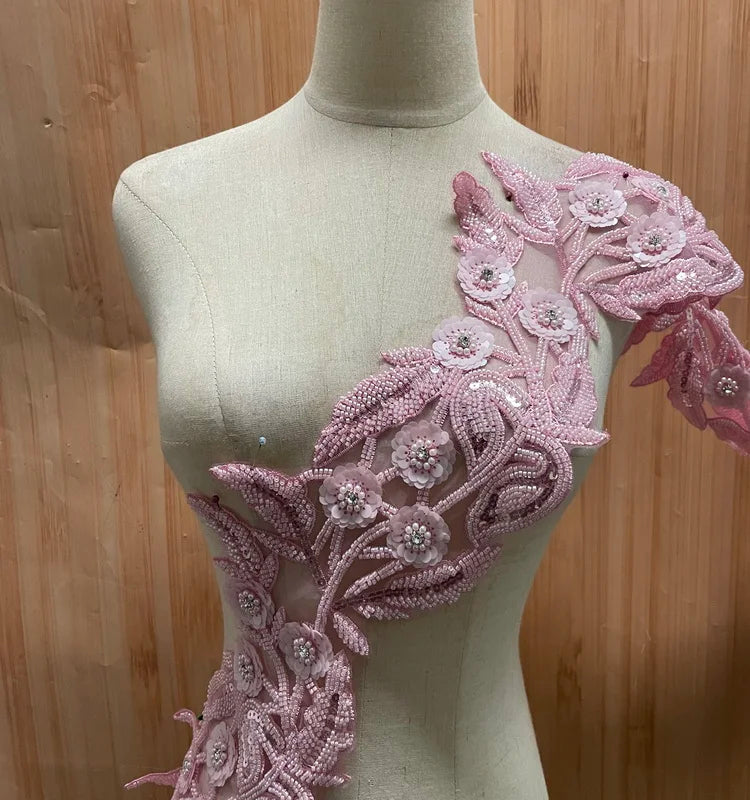 Classic Design Rhinestone Lace Trim Applique Sequin Beaded Trim Applique Trim
