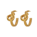New Vintage Metal Knot Hoop Earrings for Women Gothic Jewelry Female Geometric Gold Stud Earring Wholesale