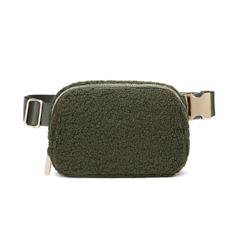 LYMECH Women's Fashionable Small Sport Waist Chest Belt Soft Woolen Mobile Phone Sling Crossbody Shoulder Messenger Bag Travel