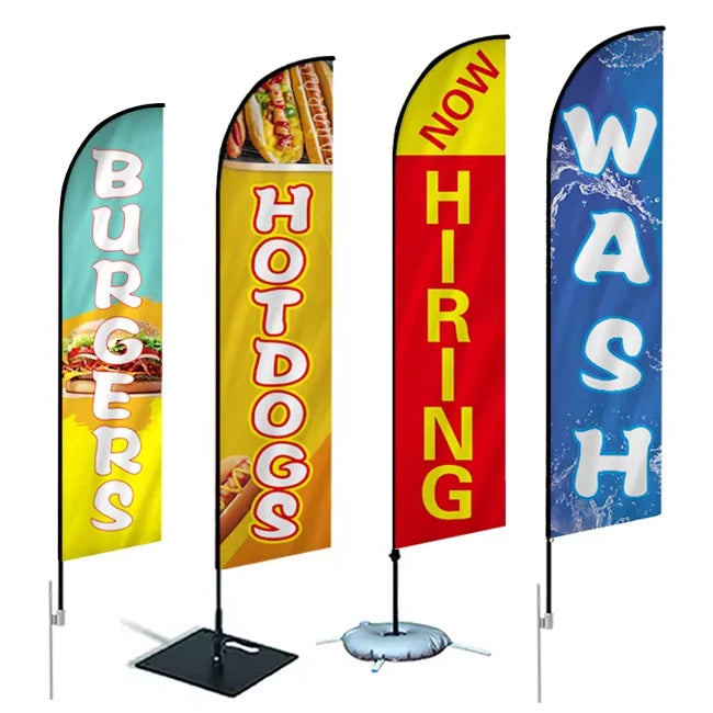 Promotion Double-Side  Windless Strong pink Color Beach Flag Outdoor Flying Beach  Flag Banner Custom Feather Sale Flag