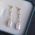 Gold Plated Drop Earrings Fresh Water Cultured Genuine Bell Pearl Long Chain Wedding & Anniversary