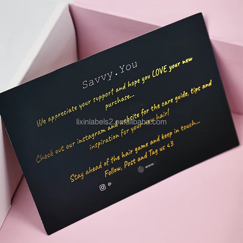 Customized logo Shopping Paper logo Printing Thank You Greeting Cards