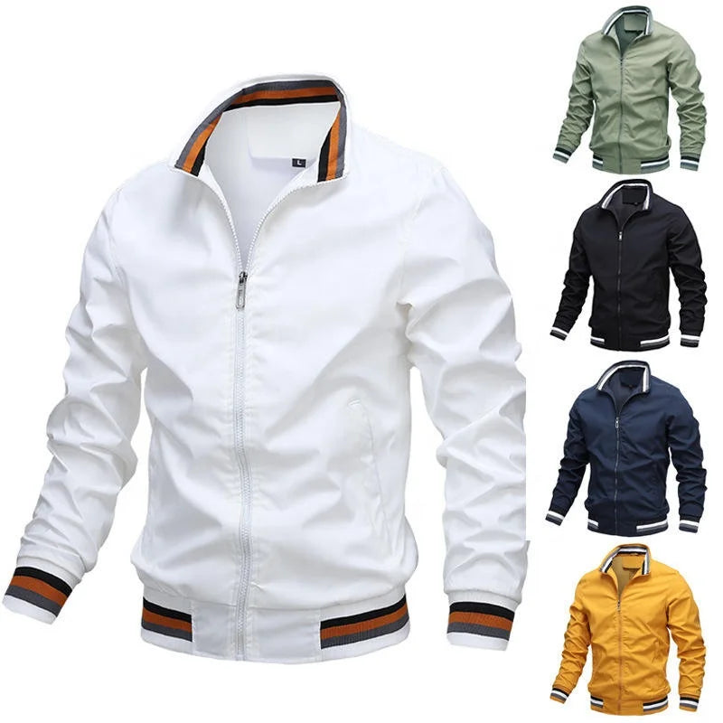 Custom Plus Size Fashion Men's Jackets Casual Waterproof Blank Golf Lightweight Windbreaker Bomber Jacket for Men