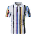 Hot Fashion Casual Daily Vacation Men's Trend Striped Printed Pullover Polo Shirts