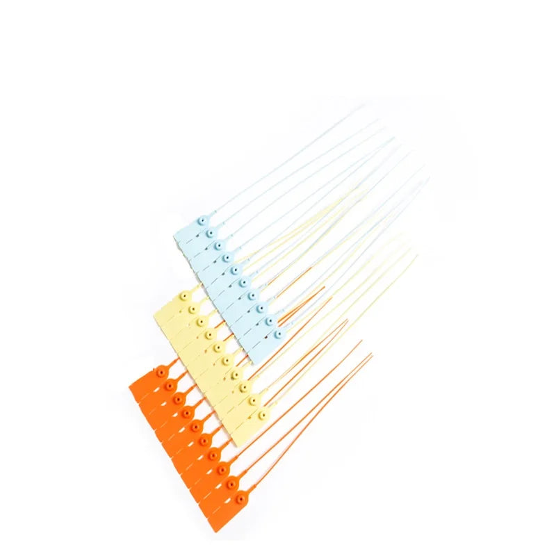 JahooPak JP-300T 300mm Pull Tight Bar Code Safety Flat Numbered Laser Printed Custom Logo Plastic Seal Tag for Bank Seals