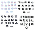 1.5cm Iron on  Backing  Embroidery pink  Black Mini Korean Letter Number Patch