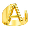 2025 Personalized Jewelry 18K Gold Plated Rings Adjustable Stainless Steel Initial Letter Open Ring for Women