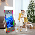 Instant Print Photo Booth Mirror with Touch Screen Selfie Magic Mirror Photobooth Machine for Wedding Party Photo Mirror Booth