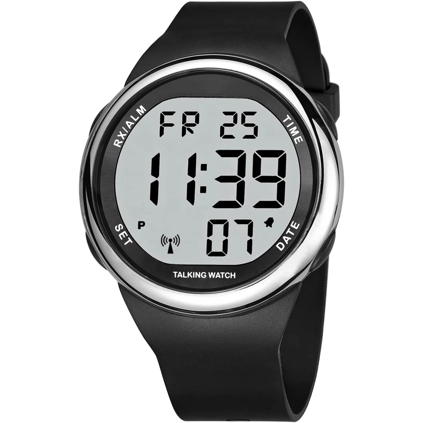 English/German/French/Spanish Digital Talking Alarm Watch With Time and Date and Alarm for Visually Impaired