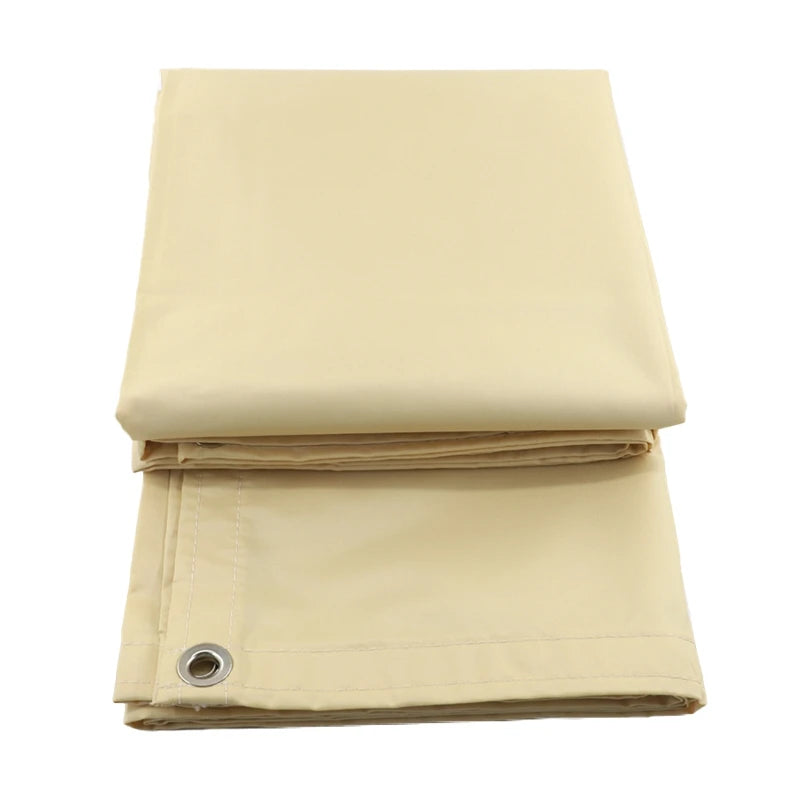 Beige Waterproof Fence Privacy Screen Balcony Railing Enclosure Sails Polyester Fabric Anti-UV Sunblock Shade Cloth Terrace Tarp