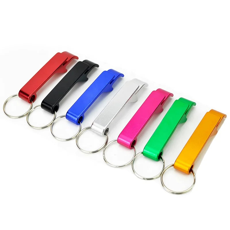 Custom Logo Eco-Friendly Aluminum Alloy Beer Bottle Opener Multi-Color Key Chain for Bar Restaurant and Home Use