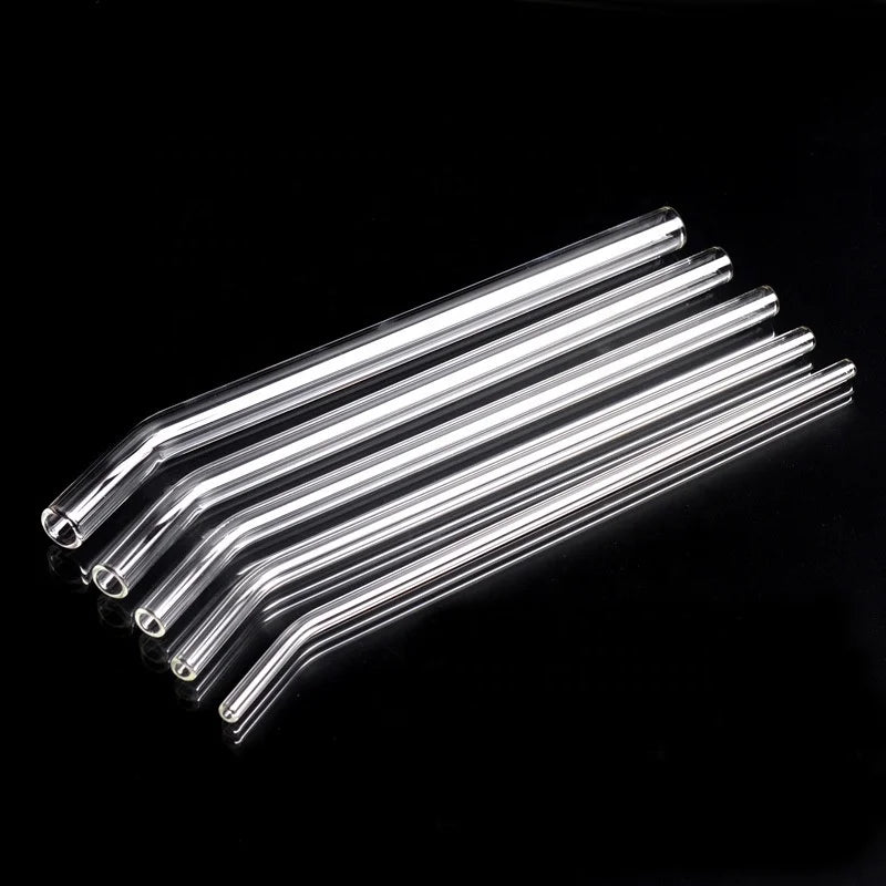 Wholesale Transparent Heat Resistant High Borosilicate Environmental protection Glass Straw with 20cm Total Length