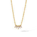 Hot Selling 18K Gold Stainless Steel Necklace Inlaid Diamond Horse Eyes Shaped White Zircon Necklace for Women
