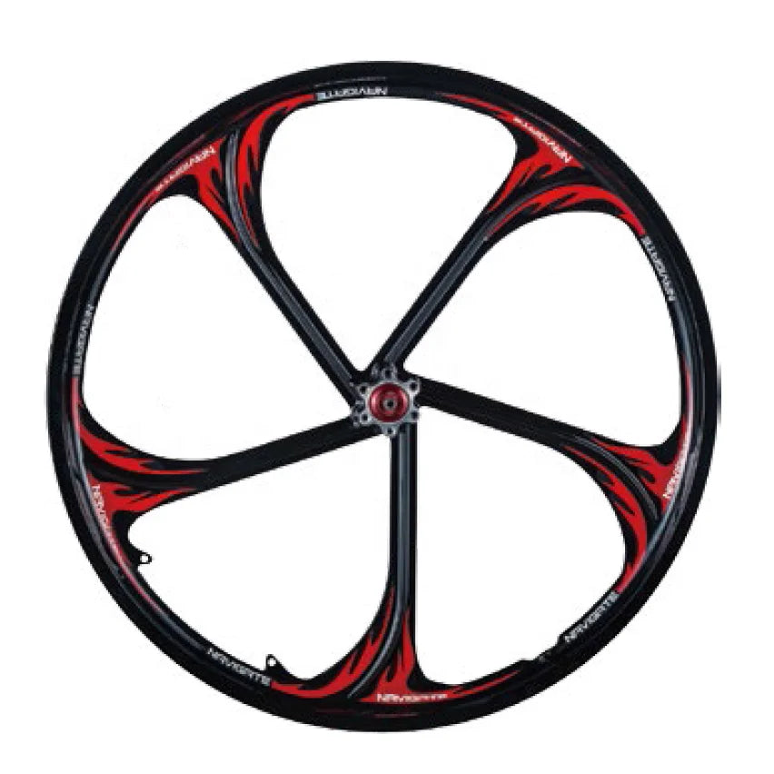 24Inch  Beautiful  Bike Wheels Bicycle Rims  Bike Wheel 5 Spoke Wheels Magnesium Alloy Standard QR Front and Rear 2Pcs Set